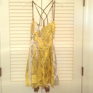 Free People size 8 Yellow Fish Dress