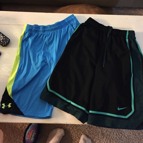 Youth basketball shorts, Nike and under armor