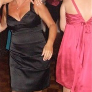 Black Satin Pencil Dress