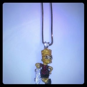 Gold Plated Bart Simpson chain with charm