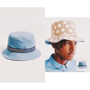 UO Denim Polka Dot Bucket Hat