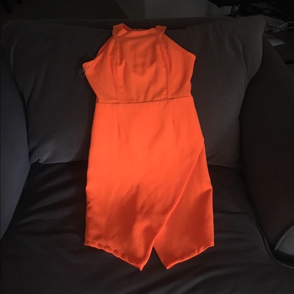 Orange asymmetric dress