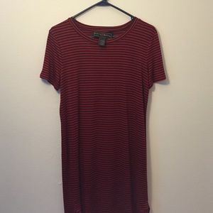 Red and black striped dress