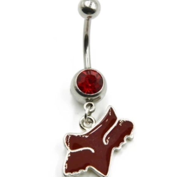 NWT FOX BRAND LOGO NAVEL BELLY RING IN RED - Picture 2 of 6