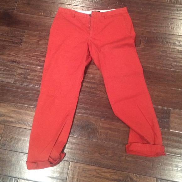 BURNT ORANGE BANANA REPUBLIC CHINOS - Picture 1 of 2