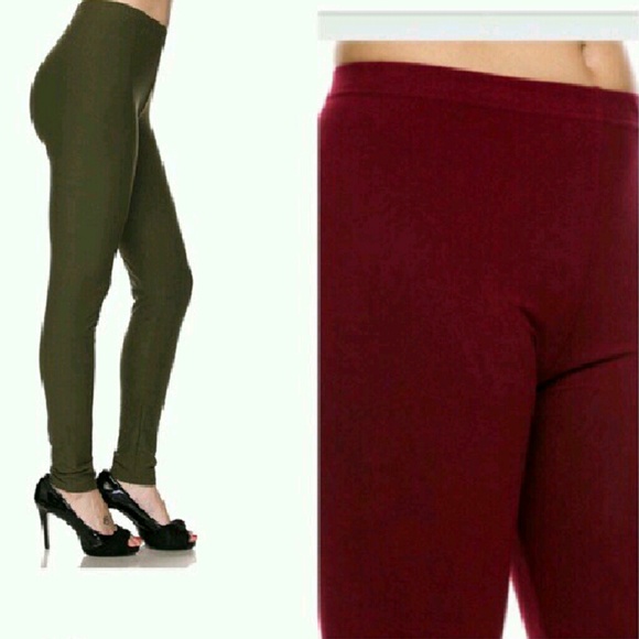 •Burgundy Leggings• - Picture 2 of 3