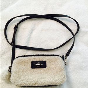 Coach cross body fleece bag