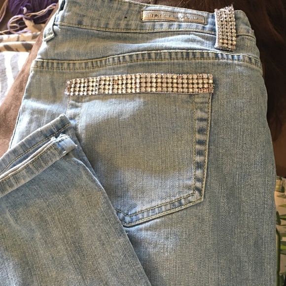 Rhinestone Cropped Jeans