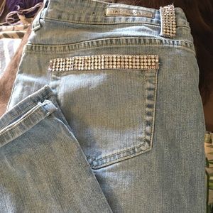 Rhinestone Cropped Jeans