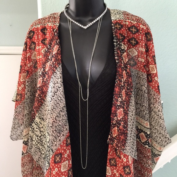 ❗️Final Price❗️🌟Host Pick🌟 Sunset printed Kimono - Picture 4 of 4