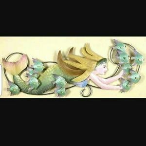 2 metal mermaid wall art