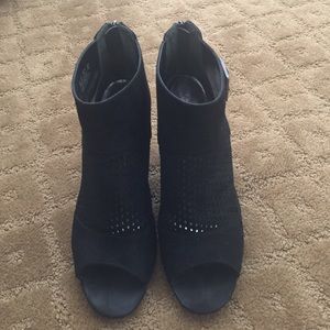 Black peep toe booties