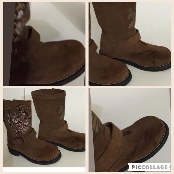 Ed Hardy Brown Faux Suede leather size 5 - Picture 4 of 4