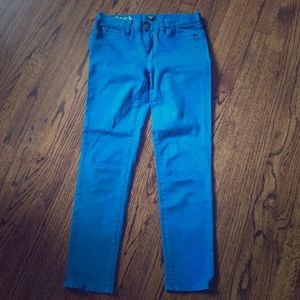 J. Crew Bright Blue Toothpick Stretch Ankle Jean