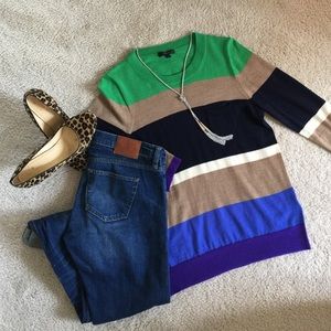 J Crew wool colorblock tippi sweater