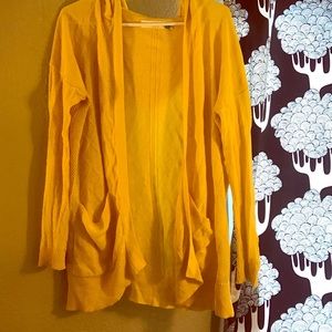 Anthropologie Yellow Cardigan Hood Small
