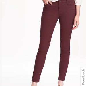 Old navy mid rise rock star plum skinny jeans