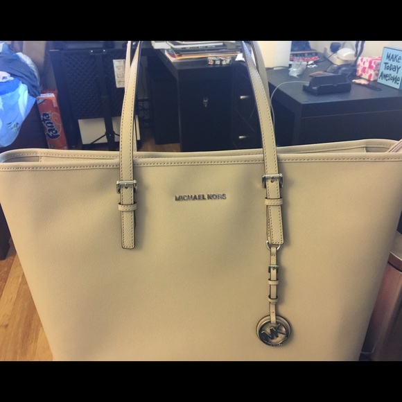 Gray Michael kors jet set travel tote