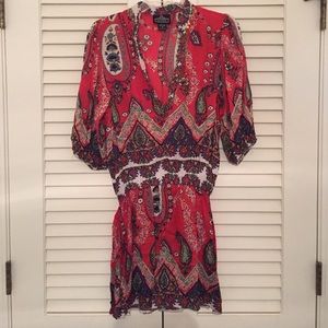 Angie Size Small Multi Color Boho Mini Dress