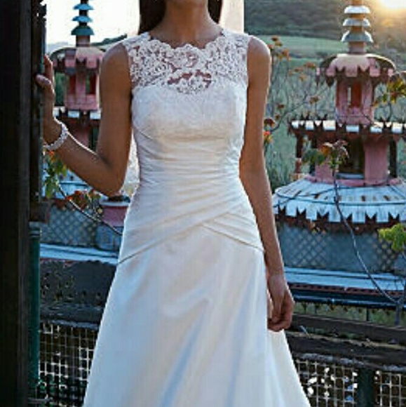 Full length beautiful wedding dress