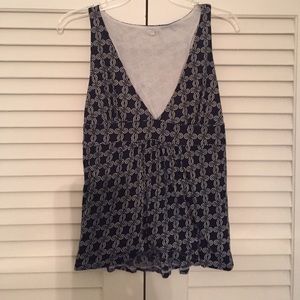 J. Crew Navy and Blue V-neck Racer Back Tank.