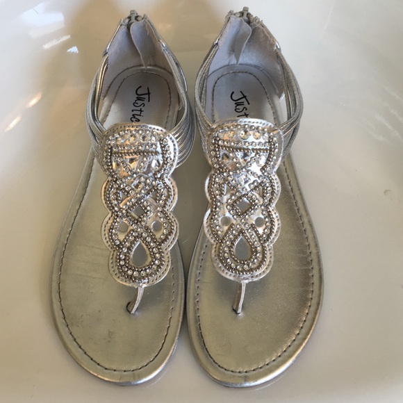 silver sandals size 3