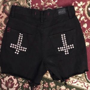Edgy stud high waisted shorts