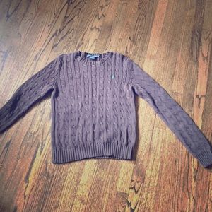 Ralph Lauren Brown Cable Knit Sweater. Size M.