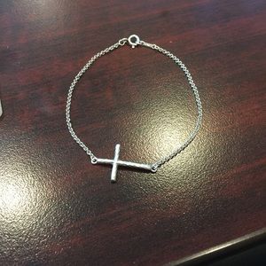 Authentic Tiffany & Co Hammered Cross Bracelet