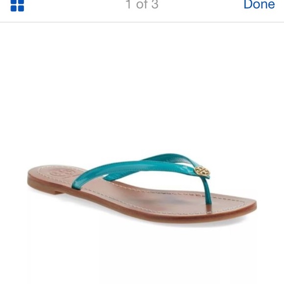 Tory burch Shoes - Tory burch terra reef blue patent thong sandals 8
