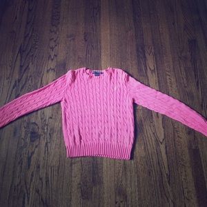 Ralph Lauren Pink Cable Knit sweater, Size M.