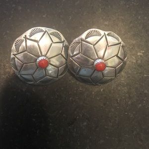 Sterling silver earrings with stone center