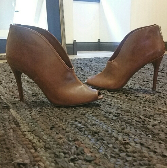 Golden brown heeled boots