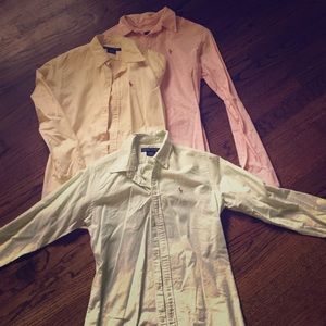3 Ralph Lauren Slim Fit Button Downs. Size 6.