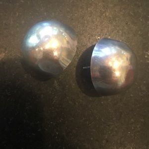 Sterling silver dome earrings
