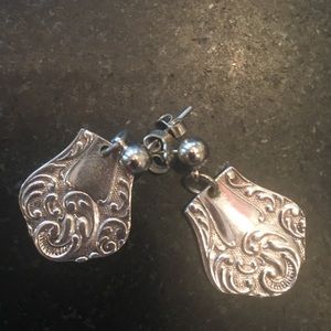 Fun and funky spoon-end silver earrings