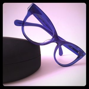 Norma Kamali cat eye square blue eyeglasses
