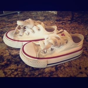 White Converse, low top. Toddler size 4.