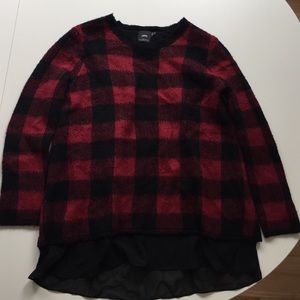 ASOS Maternity Checked Jumper with Chiffon Hem