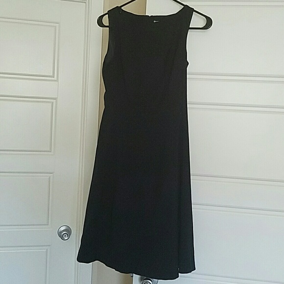 H&M Wear to Work Navy Polkadot Fit and Flare Dress