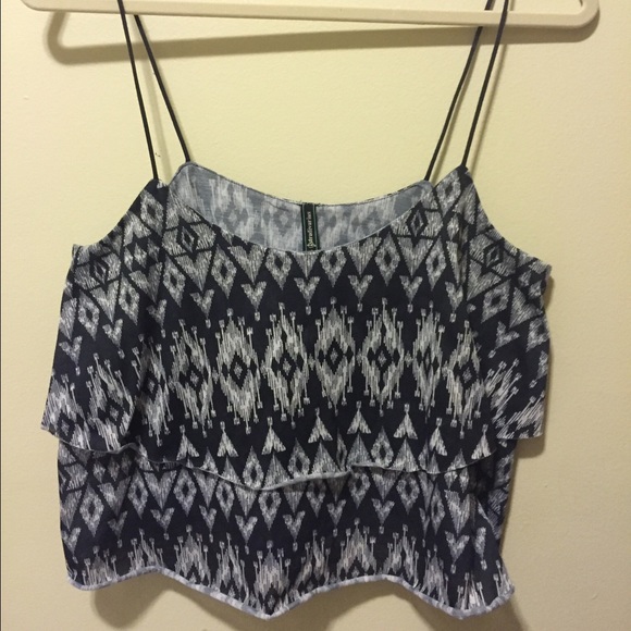 Black tribal crop top