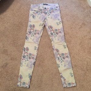USA made floral print level 99 skinny pants