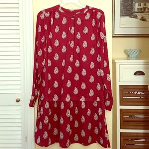 Red, printed dress