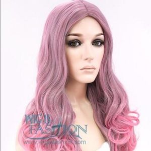 24-Inch Pink Pastel Ombré Synthetic Hair Wig