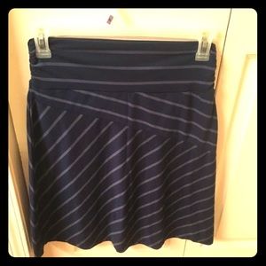 Blue Striped Midi Skirt