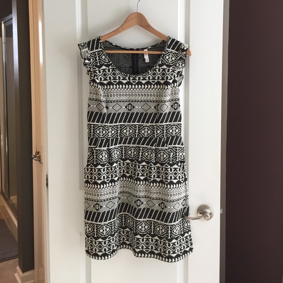 Black and white tribal print dress