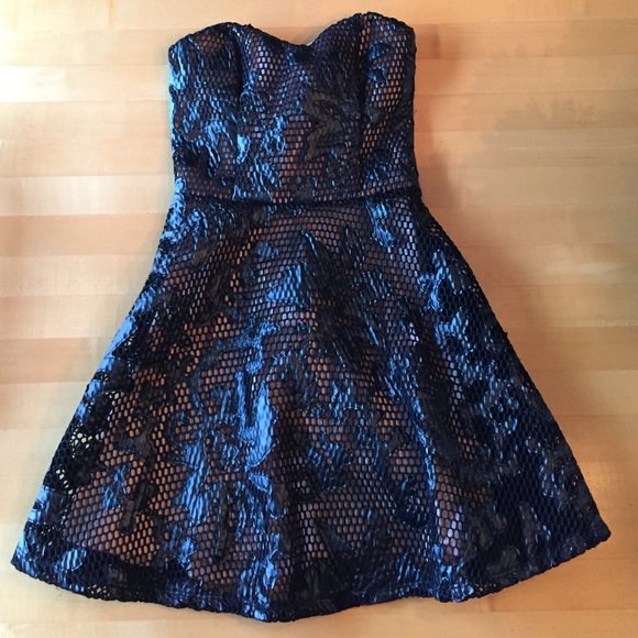 Black strapless dress