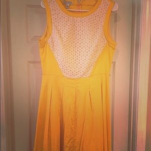 Yellow with Lace Dress