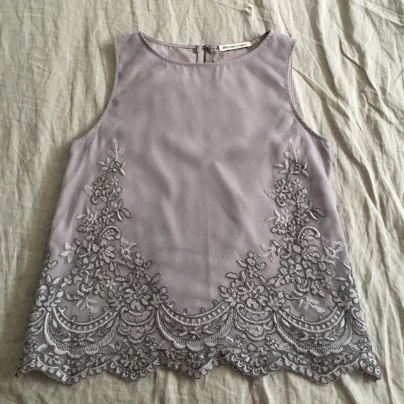 Gray lacy blouse