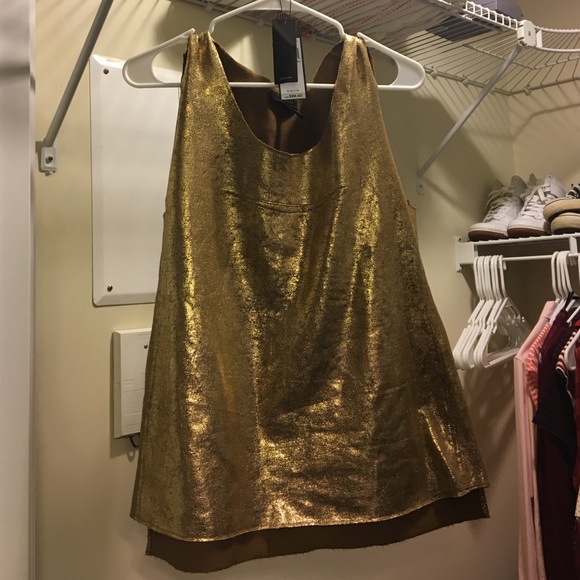 LAST CHANCE BCBG NWT shimmery gold tank